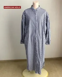 AMERICAN HOLIC ストライプ　ロングワンピース　L