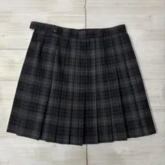 KURI-ORI チェック柄 プリーツスカート　グレー