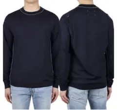 ネイビー クルーネック 長袖セーター