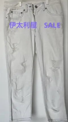 ✳︎伊太利屋　ショート丈ダメージパンツ✳︎