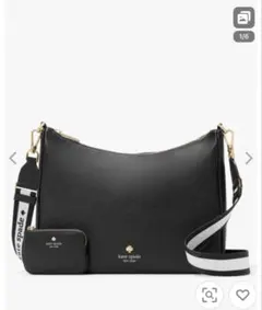 新品未使用　kate spade 黒 レザー ショルダーバッグ
