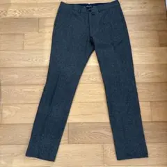 ダークグレー ウール混紡 スラックス