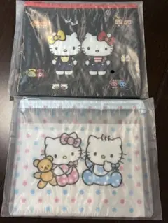 Hello Kitty 50周年 フラットポーチ 2点セットのサムネイル