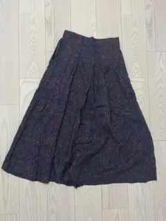 ペイズリー柄フレアロングスカート