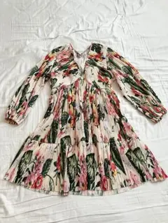 H&M ミニワンピース　ボタニカル　L