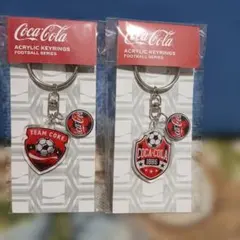 コカ・コーラ アクリルキーホルダー 2種セット フットボール