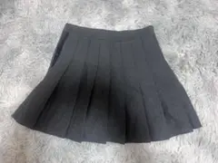 ダークグレー ミニ丈 プリーツスカート