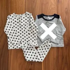 プチバトー カットソー パンツ グレー ２枚セット