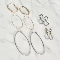 シルバー　ゴールド　ピアス　5点セット フープピアス　リング　シンプル　美品