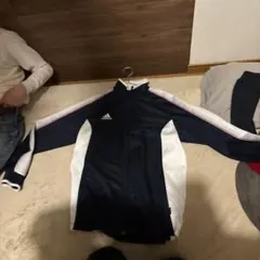 90s adidas スポーツジャケット ネイビー/ホワイト