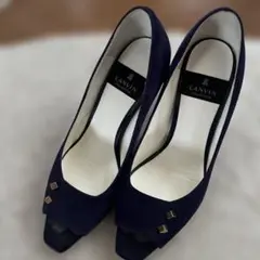 LANVIN COLLECTION オープントゥパンプス パープル　25cmのサムネイル