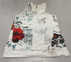 じ*ん様 Desigual 蝶々柄 パッチワーク タンクトップのサムネイル