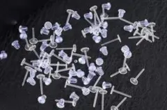 ③同梱包で半額！樹脂ピアス　ピアスパーツ　平皿　5㎜　樹脂　キャッチ付き