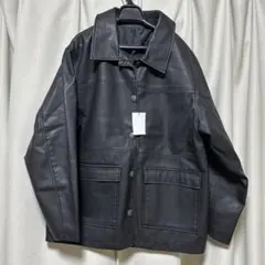 最終お値引き 新品ブラックレザージャケット　メンズ