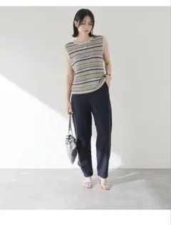 新品 タグ付き ベーセーストック コクーンパンツ ネイビー Mのサムネイル