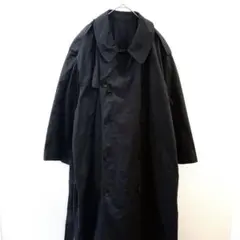 BIGI MOGA メンズ　コットン　ロングコート　トレンチ風　ブラック