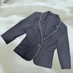 【美品】パイピング　バイカラー　ネイビー　ジャケット　Mのサムネイル