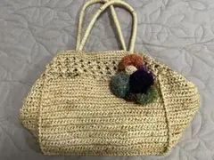 アニエスb かごバッグ ポンポン付き