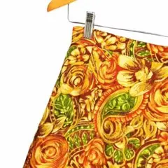 ヴィンテージ レトロ 総柄 花柄 好配色 レイヤー スカート 個性 古着