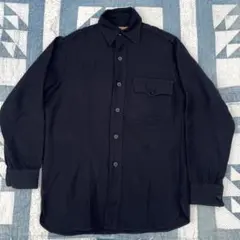 40s US NAVY CPOシャツ ウールフランネル ネイビー