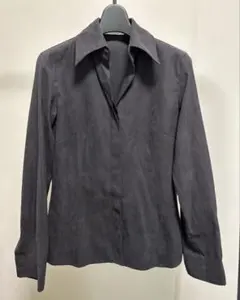 a.v.v 黒 スエード風 長袖シャツ