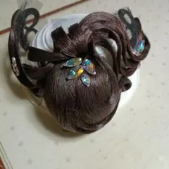 多美咲　前髪オーナメント　社交ダンス ダークブラウン　ヘアアクセサリー 多美咲 社交ダンス ヘアオーナメント ヘアアクセサリー 前髪 ブラウン