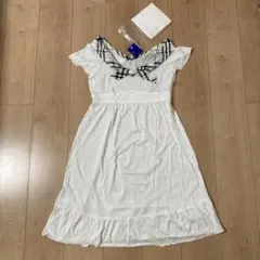 バーバリーブルーレーベル★チェック襟付きワンピース　38 新品タグ付き