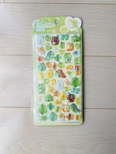 平成可愛い！恐竜　グリーン系　ボンボンドロップシール