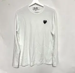 プレイ 꼼데가르송 Tシャツ 長袖 M ホワイトAX-T120 중고