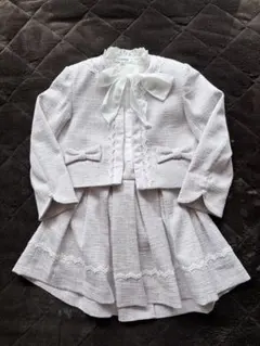 アリサナ　フォーマル ピンク ツイード 3点セット