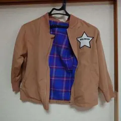 Moujonjon ジャケット 120サイズ 茶色 チェック柄