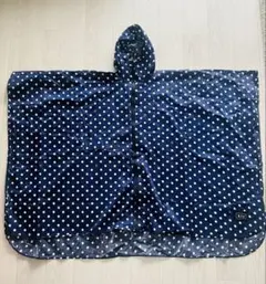 Kiu レインポンチョ　雨具　カッパ　ネイビー ドット 収納袋付きのサムネイル