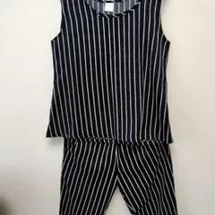ストライプ ノースリーブセットアップ