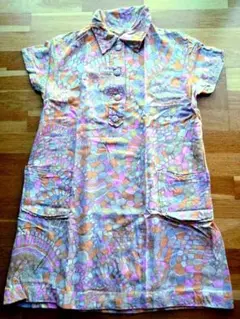 北欧　ビンテージ 幾何学柄 ワンピース 古着 レトロポップ デンマーク製