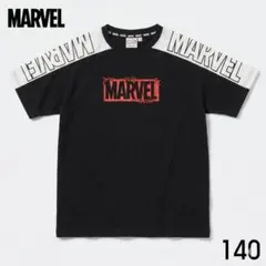 MARVEL マーベル Tシャツ 140 キッズ 黒 デカロゴ サイドライン希少のサムネイル