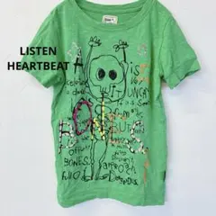 リッスンハートビート　Tシャツ　半袖　グリーン　コットン100%