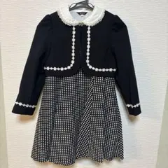 フォーマルドレス 黒白ドット 100cm以上