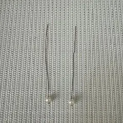 4℃ パール付きロングピアス　k10