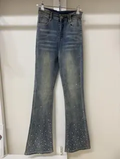 グレイルGRL ビジューデニムフレアパンツ[at2310] Mサイズ