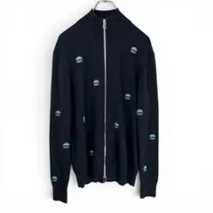 PS Paul Smith ポールスミス 水玉 刺繍 ジップアップセーター 黒のサムネイル