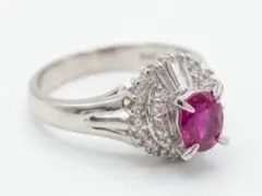 Pt900 ルビー 0.54ct ダイヤモンド 0.28ct リング 指輪 美品のサムネイル