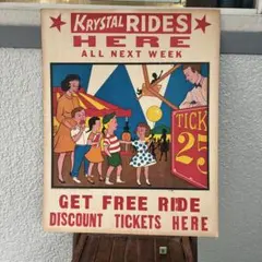希少BIG！50s〜アメリカアンティーク SHOW実物サーカス広告ポスター
