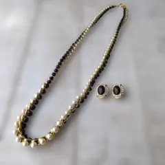 美品 希少レア】HM森英恵ヴィンテージ ブラック ストーン ドロップ 