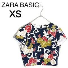 ザラベーシック 半袖ブラウス 花柄 総柄 クロップド丈 XSのサムネイル