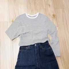 PAGEBOY ワイドストレート 濃紺 デニム L ページボーイのサムネイル