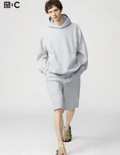 UNIQLO C スウェットワイドショーツ　グレーSサイズ