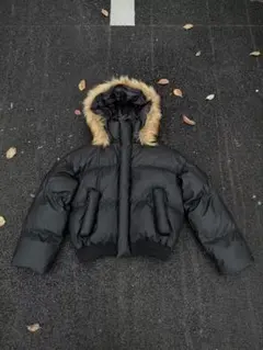 【即日発送】　短丈ダウンジャケット　ファー　y2k opium ブラック