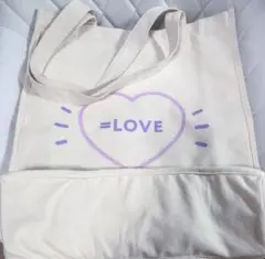 =LOVE イコラブ スクエアトートバッグ （ナチュラル）