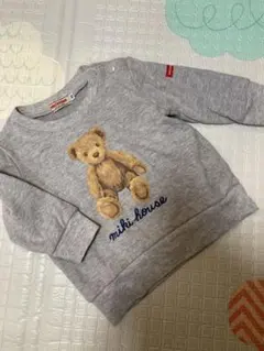 miki house グレー クマ刺繍 トレーナー70cm