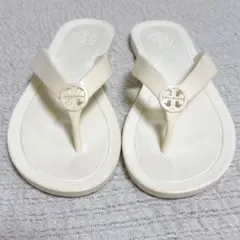 【中古】TORYBURCH トリーバーチ　ビーチサンダル　23.5 白